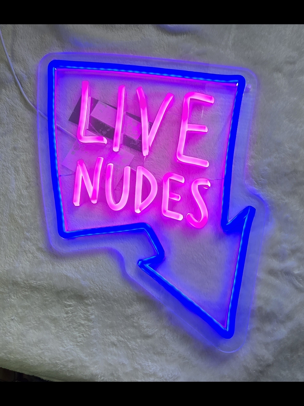 Neon "LIVE NUDES" Wall Sign - Pink & Blue